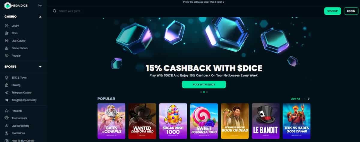 Mega Dice Casino - Jouw poort naar anoniem crypto gokken